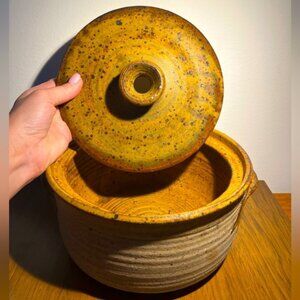 Rare John V Porter Brutalist Ceramic Arts Calgary Canada Serving Dish Signed